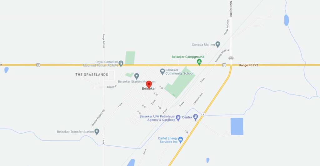 Beiseker Alberta Canada Map t0m-0g0