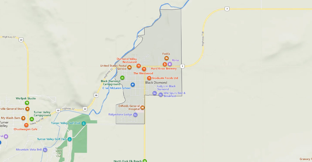 Black Diamond Alberta T0L 0C6 Map