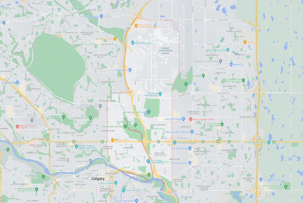 Calgay, AB T2E 1L2 Map