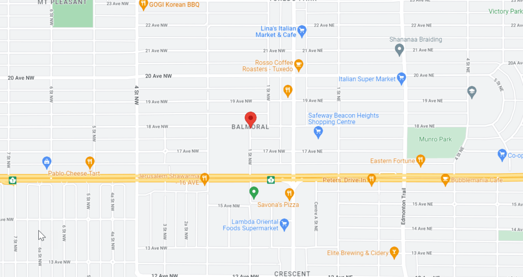 Balmoral, Calgary, AB Map
