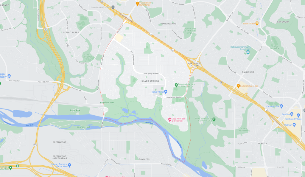 Silver Springs, Calgary, AB Map